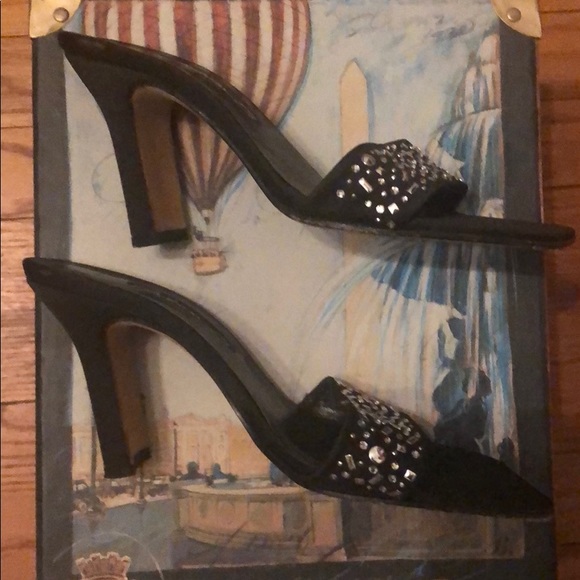 Arden B Squared Toe Block High Heel Mule Size 6.5 - Picture 4 of 8